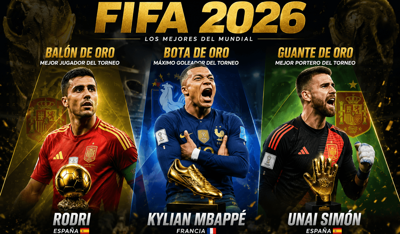 Balón de Oro, Bota de Oro y Guante de Oro del Mundial 2026: todos los premios y sus números