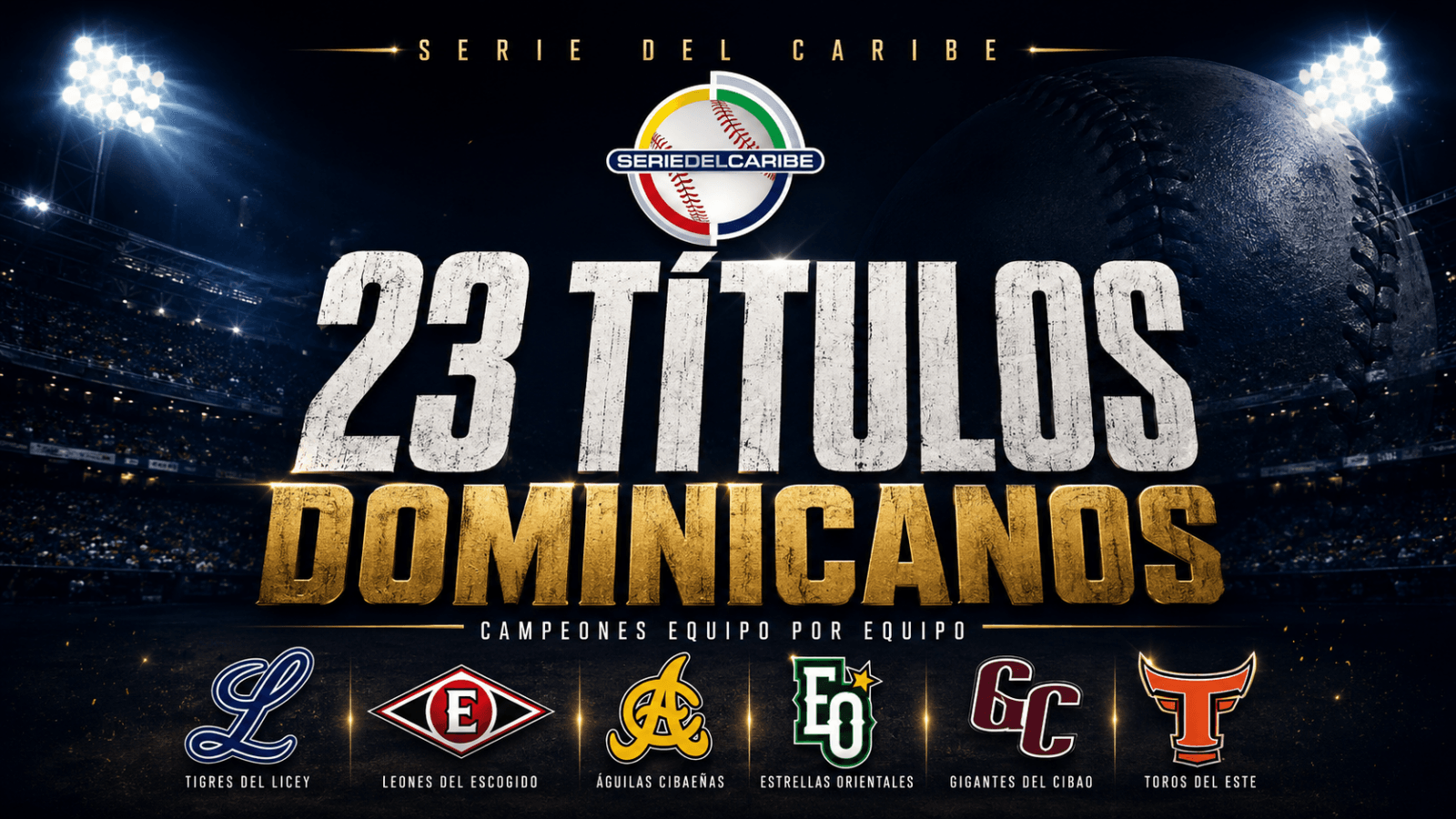 Campeones Serie del Caribe dominicanos: 23 títulos por equipo LIDOM