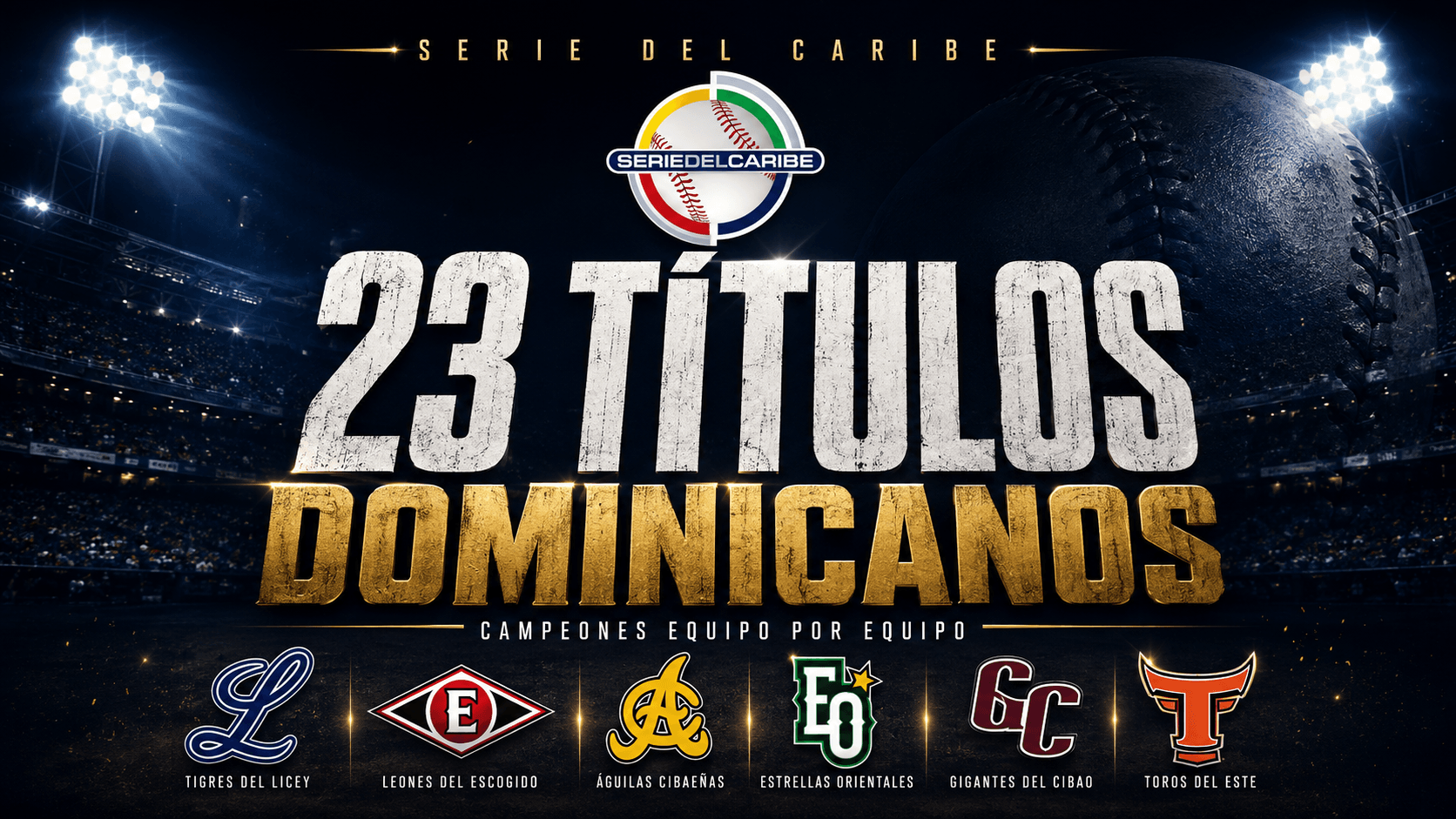 Campeones Serie del Caribe dominicanos: 23 títulos por equipo LIDOM