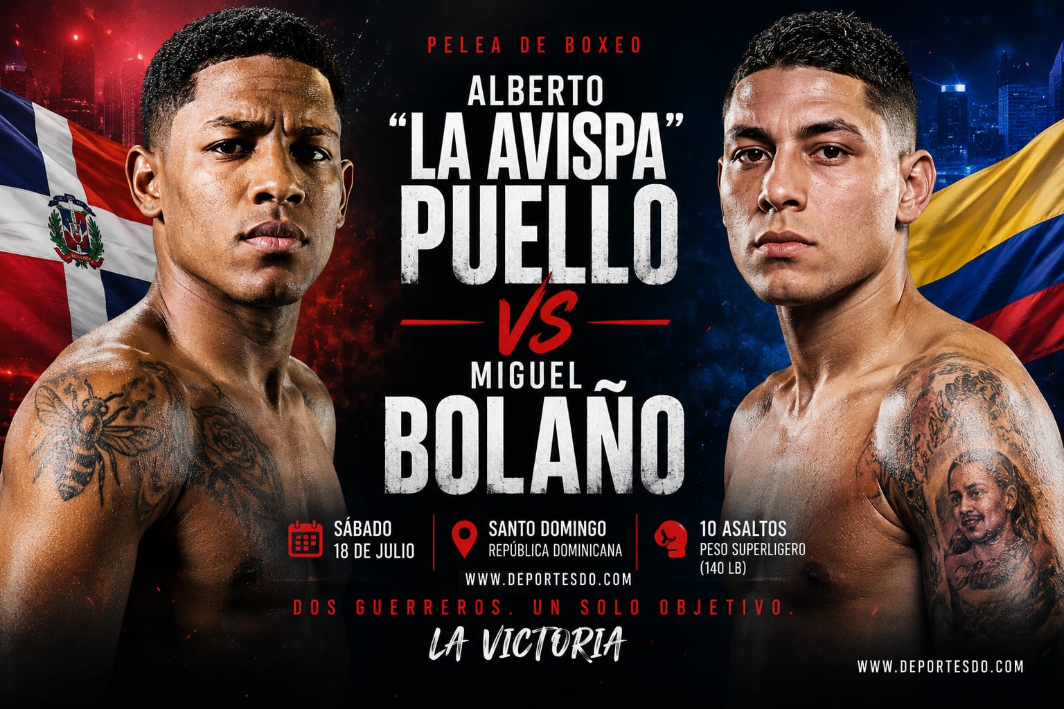 Alberto Puello vs. Miguel Bolano: fecha, hora y todo sobre la pelea del 18 de julio en Santo Domingo