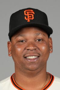 Rafael Devers con el uniforme de los San Francisco Giants