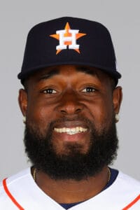 Cristian Javier con el uniforme de los Houston Astros
