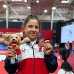 Esmeralda Damiano Guerrero, judoka dominicana nacida en Suiza, en entrenamiento