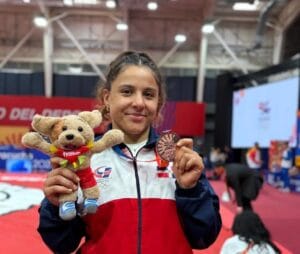 Esmeralda Damiano Guerrero, judoka dominicana nacida en Suiza, en entrenamiento
