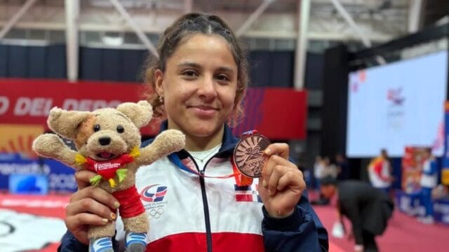 Esmeralda Damiano Guerrero, judoka dominicana nacida en Suiza, en entrenamiento