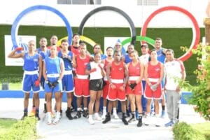 Boxeadores de la selección Boxeo RD 2026 en entrenamiento