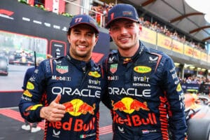 Checo Pérez Big Three de la Fórmula 1 con Schumacher, Senna y Verstappen