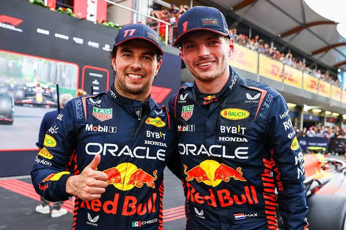 Checo Pérez Big Three de la Fórmula 1 con Schumacher, Senna y Verstappen
