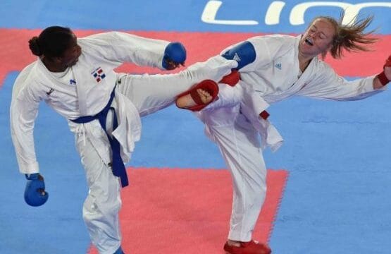 Atletas del karate dominicano JCC 2026 durante entrenamiento