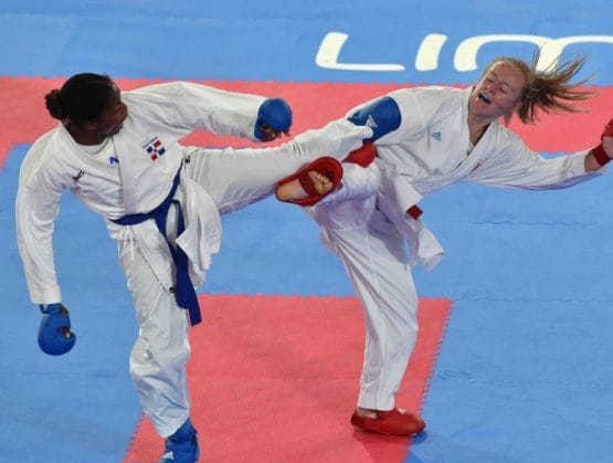 Atletas del karate dominicano JCC 2026 durante entrenamiento