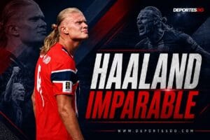 Erling Haaland durante el partido Haaland vs Inglaterra con la selección de Noruega