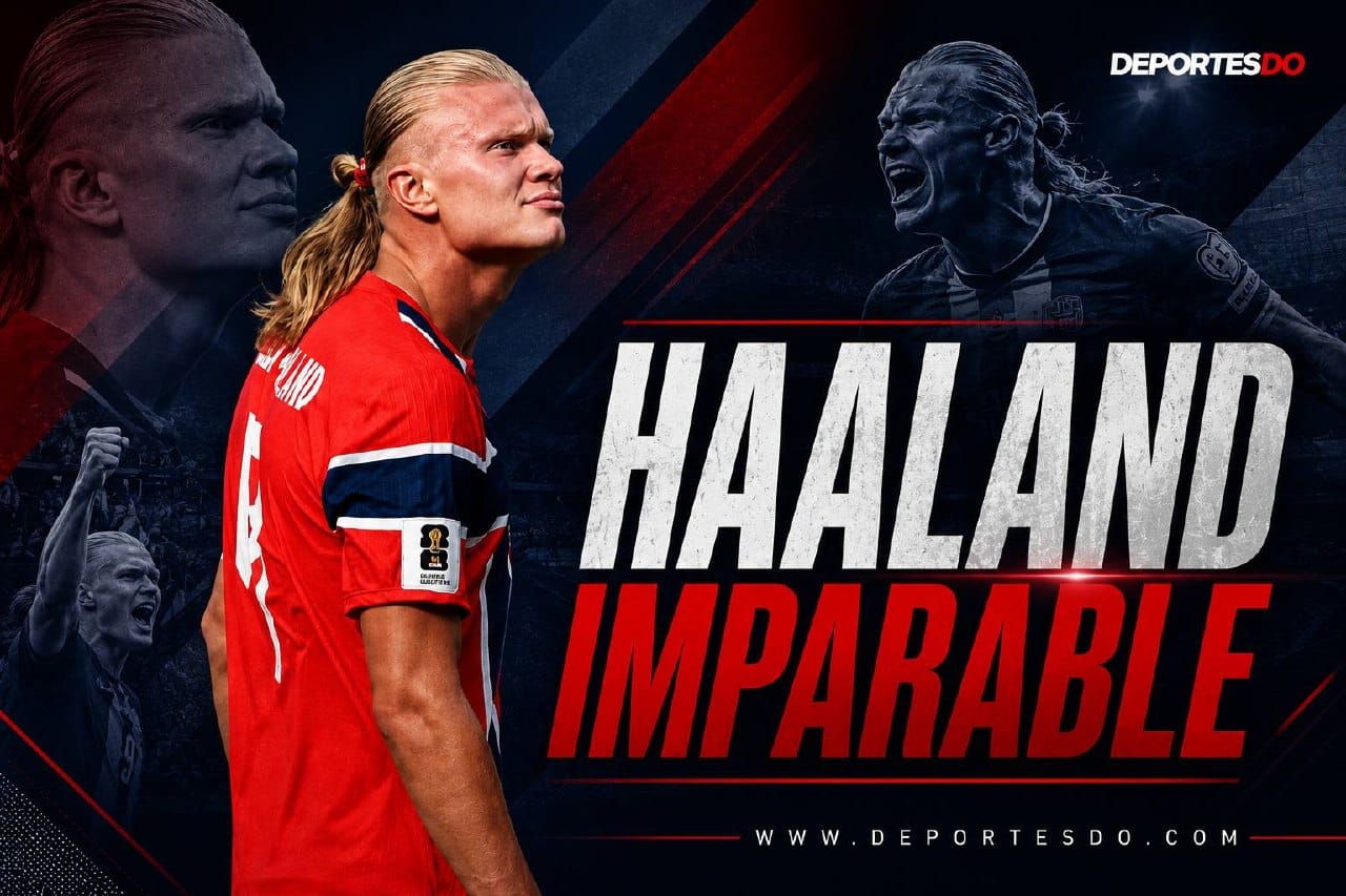 Erling Haaland durante el partido Haaland vs Inglaterra con la selección de Noruega