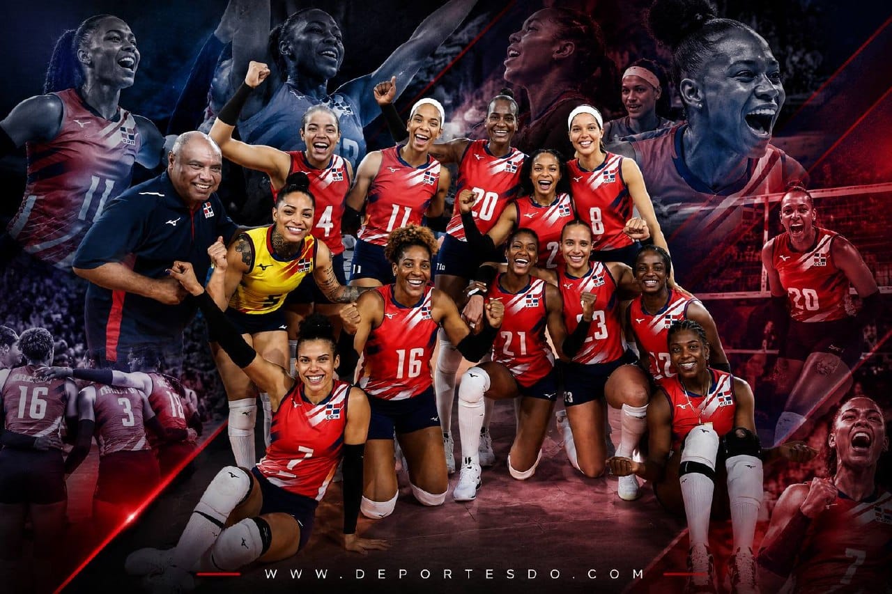 Jugadoras de las Reinas del Caribe durante el partido ante Bélgica en la VNL