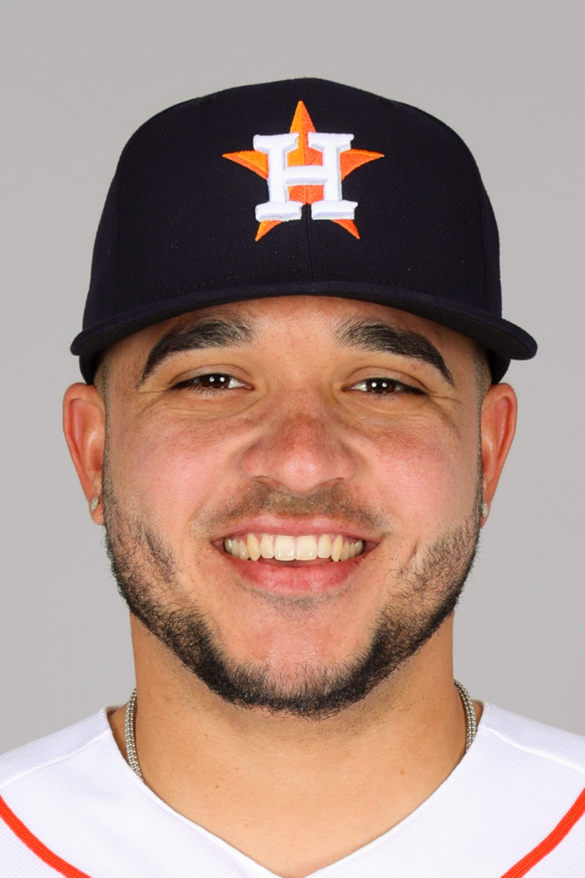 Yainer Diaz con el uniforme de los Houston Astros
